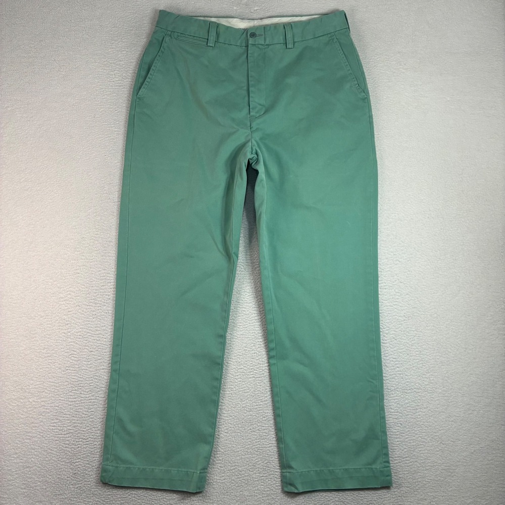 Polo Ralph Lauren Chino Pants Men 36x30 Green Cotton Preppy Ivy Flat Front